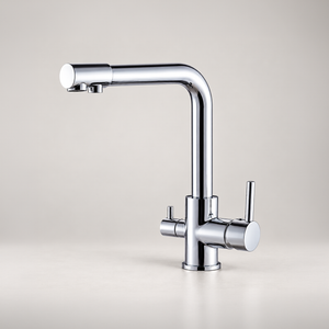 WAA 7604S L Circular 3-way mixer tap in Silver