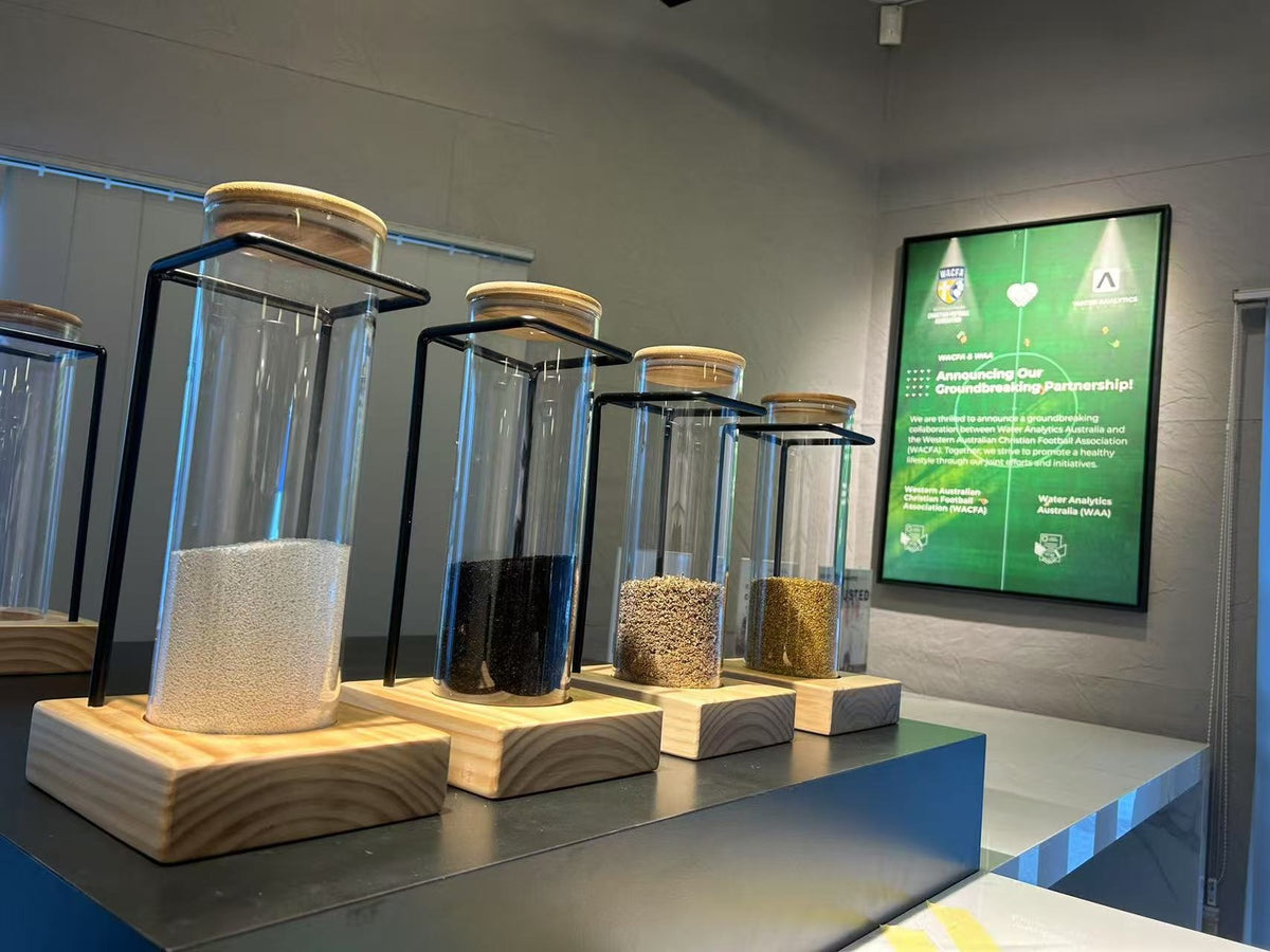 Water Analytics Australia filter media laboratory display